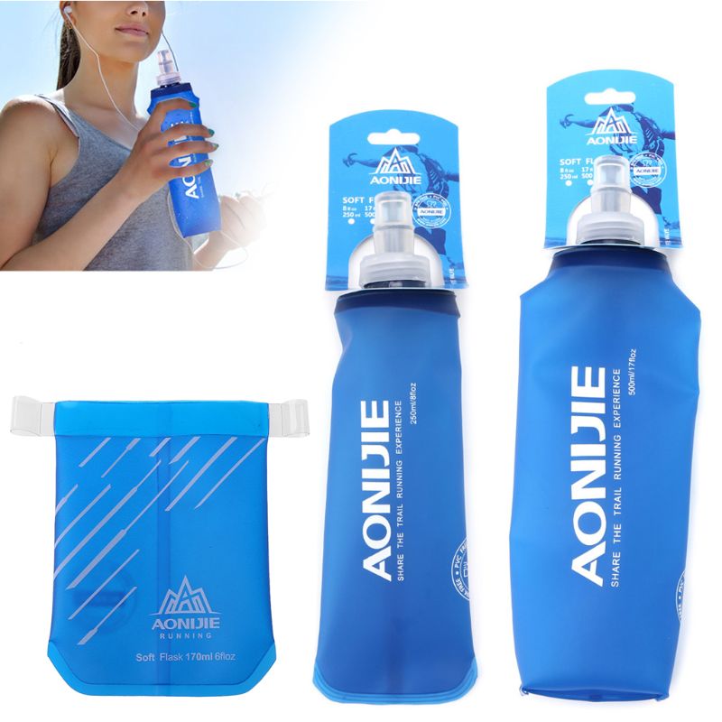Water Bag Collapsible - Outdoor Sports Bevel Water Bottle Soft