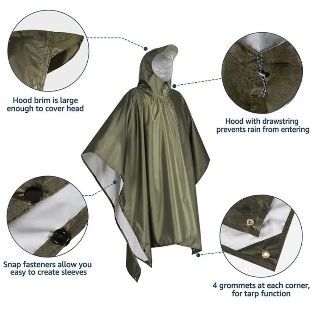 Outdoor Multifunctional 3 In 1 - огляд і ціна Emergency Poncho Rain